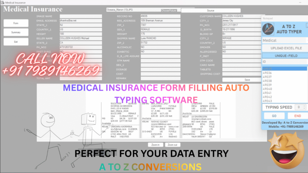 Medical Form Filling Auto Typer Software-Smart Tool