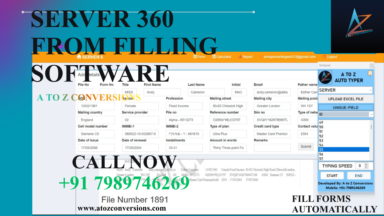 Form Filling Auto Typer Software| A to Z Conversions