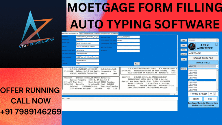MORTGAGE FORM FILLING AUTO TYPER SOFTWARE - 1 Easy Way